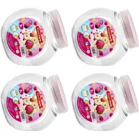 PlasticForte Snoeppot/voorraadpot - 4x - 2L - oud roze - kunststof - D12 x H17 cm