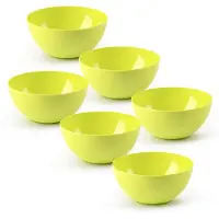 PlasticForte kommetjes/schaaltjes - 6x - dessert/ontbijt - kunststof - D17 x H8 cm - groen