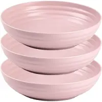 PlasticForte Rond bord/camping - 6x - diep bord - D22 cm - oud roze - kunststof - onbreekbaar