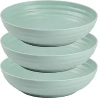PlasticForte Rond bord/camping - 6x - diep bord - D22 cm - mintgroen - kunststof - onbreekbaar