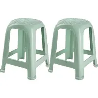 PlasticForte Keukenkrukje/opstapje - 2x - Handy Step - mintgroen - kunststof - 37 x 37 x 46 cm