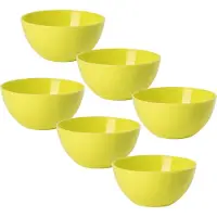 PlasticForte kommetjes/schaaltjes - 6x - dessert/ontbijt - kunststof - D17 x H7 cm - groen