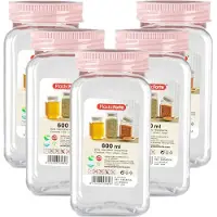 PlasticForte Voorraadpot/bewaarpot - 10x - 600 ml - kunststof - oud roze - B7 x H15 cm