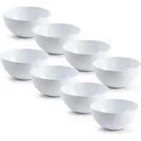 PlasticForte kommetjes/schaaltjes - 8x - dessert/ontbijt - kunststof - D17 x H8 cm - ivoor wit - BPA vrij
