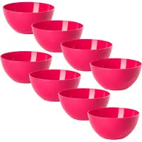 PlasticForte kommetjes/schaaltjes - 8x - dessert/ontbijt - kunststof - D17 x H7 cm - fuchsia roze