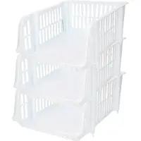 PlasticForte Stapelbare opbergmand - 4x - Wit - 16L - kunststof - 38 x 28 x 15 cm