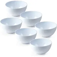 PlasticForte Schaaltjes - 6x - kunststof - kommetjes - dessert/ontbijt - D14 x H6 cm - ivoor wit