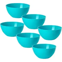 PlasticForte kommetjes/schaaltjes - 6x - dessert/ontbijt - kunststof - D17 x H7 cm - blauw