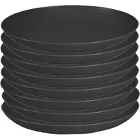 PlasticForte Rond bord/camping bord - 8x - D25 cm - zwart - kunststof