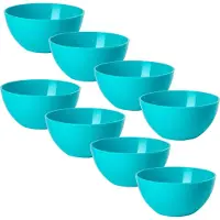 PlasticForte kommetjes/schaaltjes - 8x - dessert/ontbijt - kunststof - D17 x H7 cm - blauw
