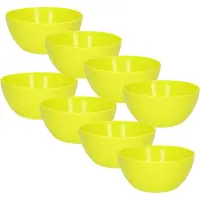 PlasticForte Schaaltjes - 8x - kunststof - kommetjes - dessert/ontbijt - D14 x H6 cm - groen