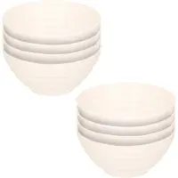 PlasticForte Schaaltjes - 8x - ivoor wit - kunststof - 14 x 6.5 cm - kommen