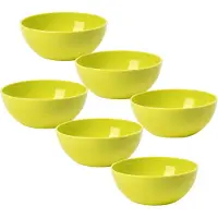 PlasticForte kommetjes/schaaltjes - 6x - dessert/ontbijt - kunststof - D12 x H5 cm - groen - BPA vrij