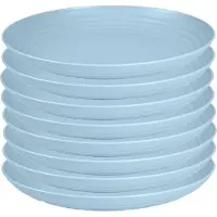 PlasticForte Rond bord/camping bord - 8x - D25 cm - ijsblauw - kunststof