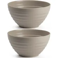 PlasticForte Kommetjes/schaaltjes - 8x - dessert/ontbijt - kunststof - D15 x 8 cm - taupe