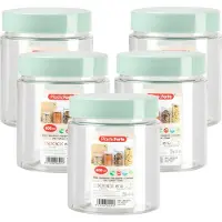 PlasticForte Voorraadpot/bewaarpot - 10x - 600 ml - kunststof - mint groen - B10 x H12 cm