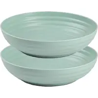 PlasticForte Rond bord/camping - 8x - diep bord - D22 cm - mintgroen - kunststof - onbreekbaar