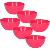 PlasticForte Schaaltjes - 6x - kunststof - kommetjes - dessert/ontbijt - D14 x H6 cm - fuchsia roze