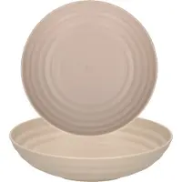 PlasticForte Rond bord/camping - 6x - diep bord - D19 cm - taupe - kunststof - soepborden