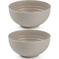 PlasticForte - Kommetjes/Schaaltjes - 8x - kunststof - D13 cm - taupe