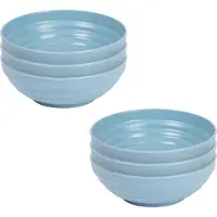 PlasticForte Kommetjes/schaaltjes - 6x - Dessert/ontbijt - Kunststof - D13 cm - ijsblauw
