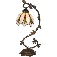 Clayre & Eef Tiffany tafellamp Ø 18x53 cm groen glas tiffany bureaulamp