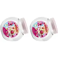 PlasticForte Snoeppot/voorraadpot - 2x - 2L - oud roze - kunststof - D12 x H17 cm