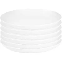 PlasticForte Rond bord/camping bord - 6x - D22 cm - ivoor wit - kunststof