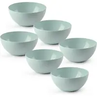PlasticForte kommetjes/schaaltjes - 6x - dessert/ontbijt - kunststof - D17 x H8 cm - mintgroen - BPA vrij