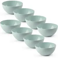 PlasticForte kommetjes/schaaltjes - 8x - dessert/ontbijt - kunststof - D17 x H8 cm - mintgroen - BPA vrij