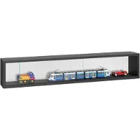 VVD - Vitrinekastje staande hangende wandvitrine - schuifdeuren - 95 x 18 x 12 cm - Zwart