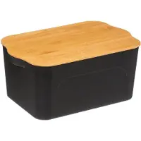 Atmosphera Doos - Kunststof en bamboe - Zwart - 6,5L