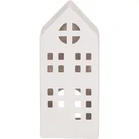 Housevitamin Hoog Huis Waxinelichthouder-Wit -8,5x6,5x19,5cm