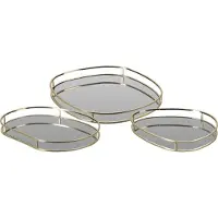 Home & Styling Onderzetter met spiegel - Goud - 3 Stuks - Dienbladen