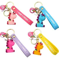 Take Care Unicorn Silicoon Sleutelhanger - Set van 4