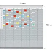 Franken T-kaart jaarplanner voor 15 maanden plus index, 100,8 x 100,8 cm, 16 houders, 50 sleuven, PV-SET5