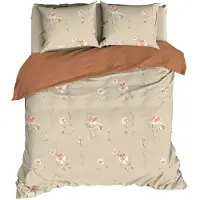Satin d'or Dekbedovertrek Zabina Beige Satijn-260 x 200 / 220 cm | Extra Breed