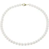 Traveller Parelcollier - Parelketting dames - Wit - 8 mm - 50 cm - Goudkleurig - 741850