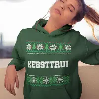 B&C Foute Kerst Hoodie - Kleur Groen - Met Tekst Kersttrui College - Maat S - Uniseks Pasvorm - Kerstkleding voor Dames & Heren