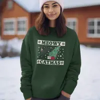 B&C Foute Kersttrui - Kleur Groen - Meowy Catmas - Maat XL - Uniseks Pasvorm - Kerstkleding voor Dames & Heren