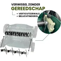 GartenMeister Elektrische verticuteermachine en beluchter - GMEVL 1800W - Maaibreedte 38 cm - 40 L opvangzak