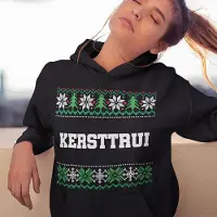 B&C Foute Kerst Hoodie - Kleur Zwart - Met Tekst Kersttrui College - Maat XL - Uniseks Pasvorm - Kerstkleding voor Dames & Heren