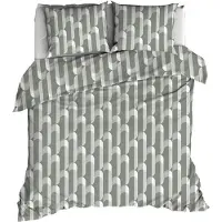 Satin d'or Dekbedovertrek Cyril Nordic Green Satijn-240 x 200 / 220 cm | Lits-Jumeaux