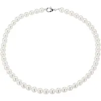 Traveller Parelcollier - Parelketting dames - Wit - 8 mm - 60 cm - Zilverkleurig - 740860