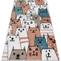 Rugsx Tapijt FUN Gatti voor kinderen, katten multi roze 120x170 cm