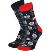 Apollo - Kerstsokken dames in kerstbal - Blauw - Maat 36/41