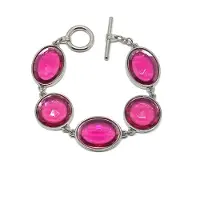 Behave Armband met roze stenen - 16,5 cm