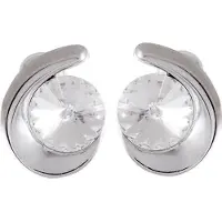 Behave Dames Oorbellen – zilverkleurig – 14 mm lang