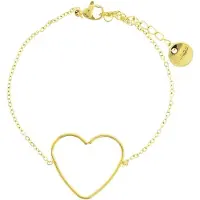 Behave Minimalistische armband met hart stainless steel (staal) goud kleur