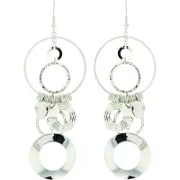 Behave Oorbellen ronde hangers zilver-kleur